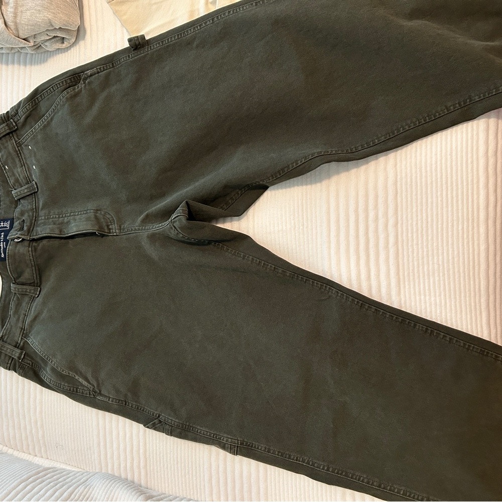 Men’s loose workwear pants olive green 34 x 32